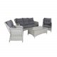 VENTURE DESIGN Vikelund sofa havest m. gr hynder - gr rattan og aluminium