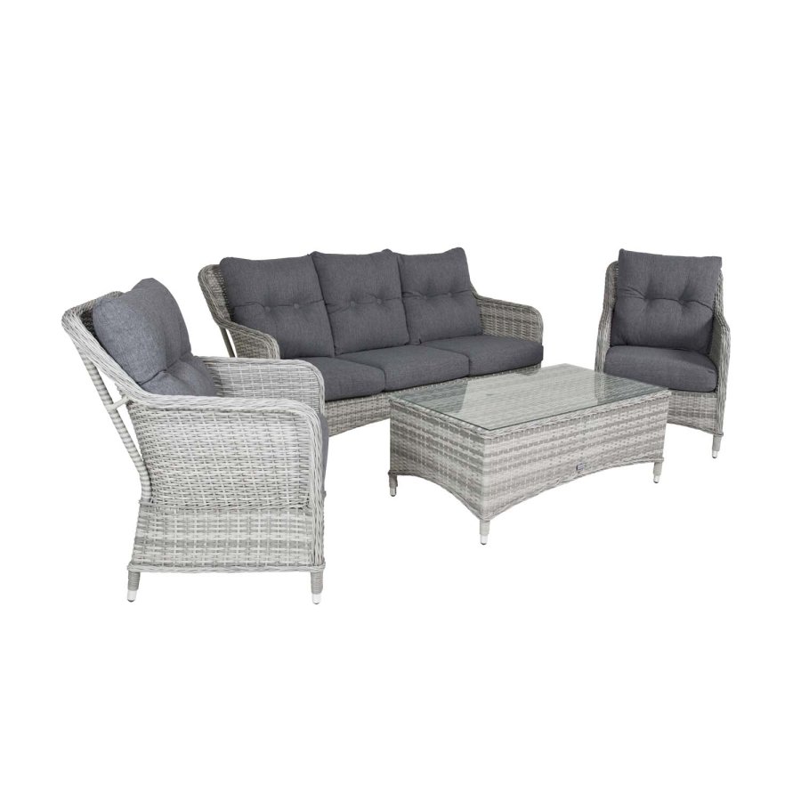 VENTURE DESIGN Vikelund sofa havest m. gr hynder - gr rattan og aluminium