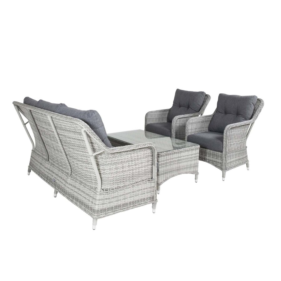 VENTURE DESIGN Vikelund sofa havest m. gr hynder - gr rattan og aluminium