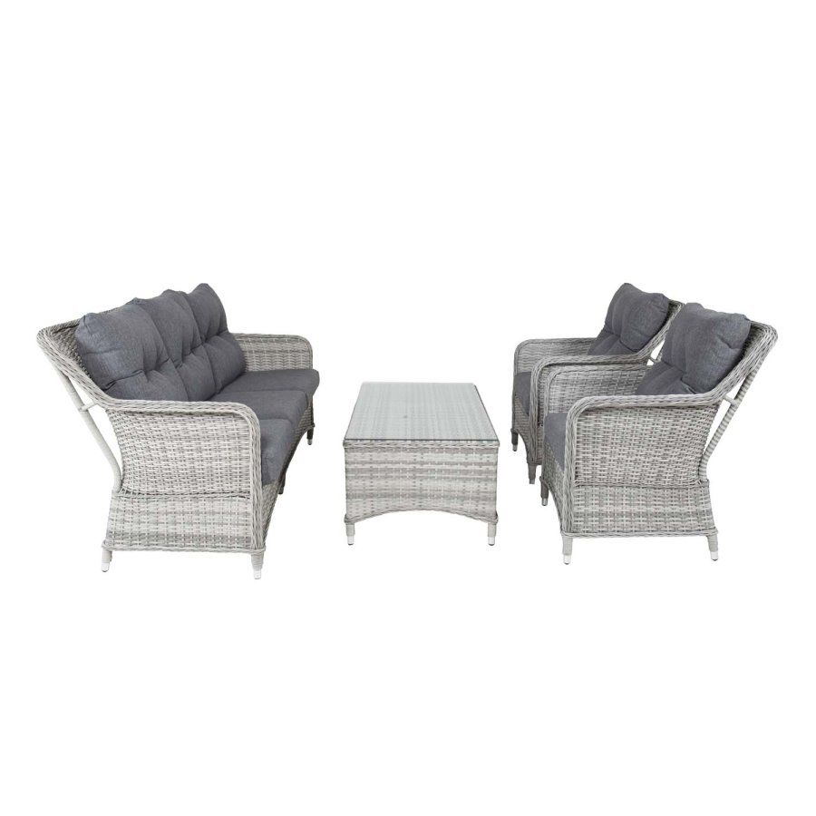VENTURE DESIGN Vikelund sofa havest m. gr hynder - gr rattan og aluminium