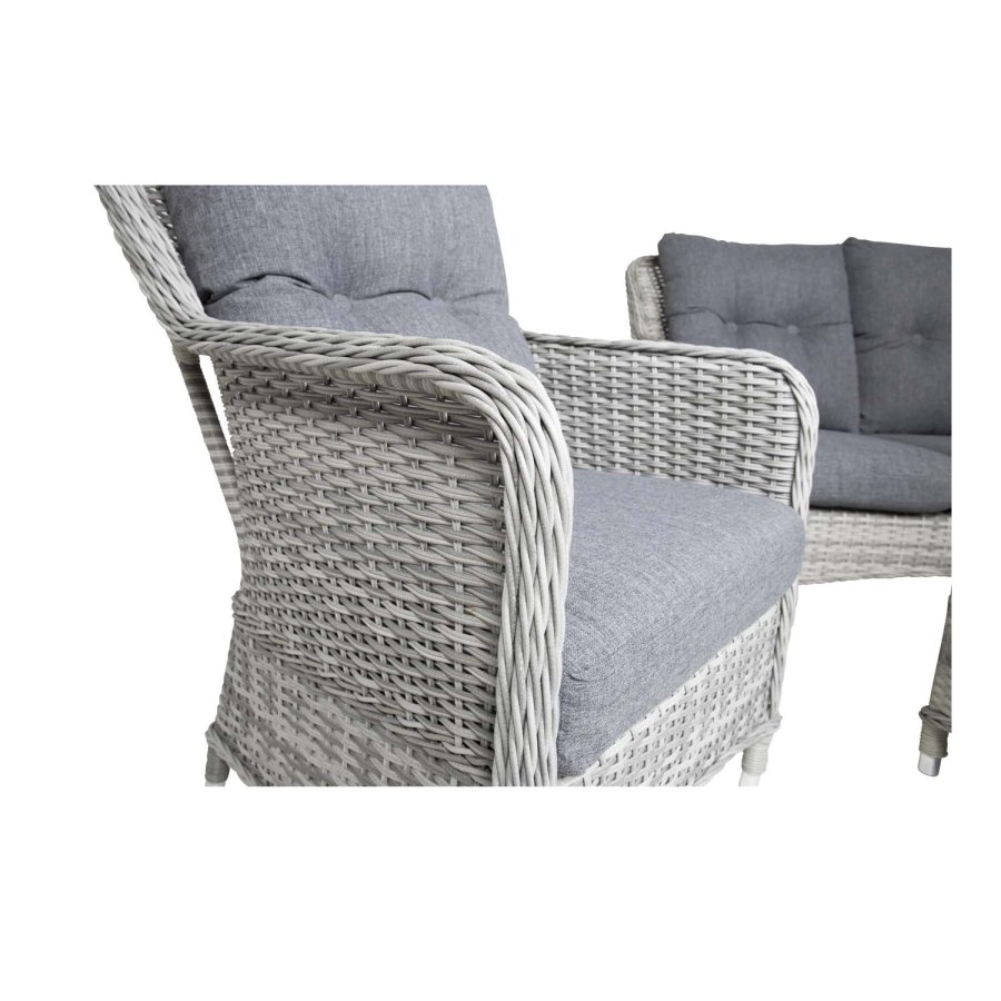 VENTURE DESIGN Vikelund sofa havest m. gr hynder - gr rattan og aluminium