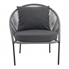 VENTURE DESIGN Lindos udendrs loungestol med hynde - gr med sort stel