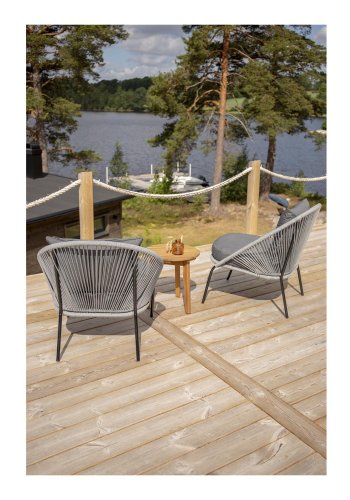 VENTURE DESIGN Lindos udendrs loungestol med hynde - gr med sort stel