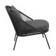 VENTURE DESIGN Lindos loungestol, m. hynde - sort polyester reb, aluminium og stl