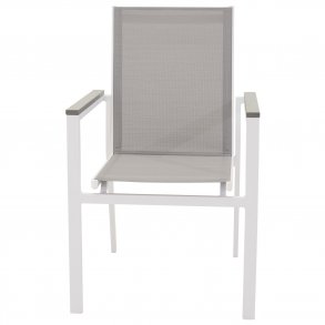 VENTURE DESIGN Parma havestol, m. armln - gr aintwood, gr textilene og hvid aluminium