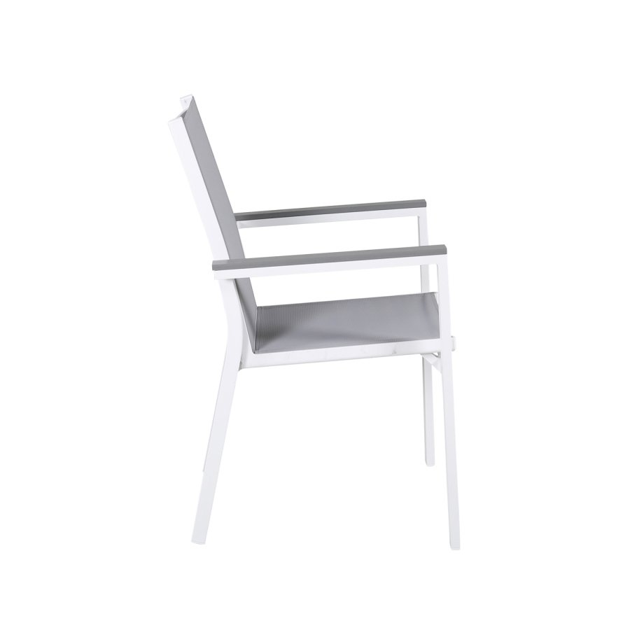 VENTURE DESIGN Parma havestol, m. armln - gr aintwood, gr textilene og hvid aluminium