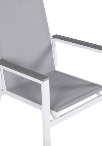 VENTURE DESIGN Parma havestol, m. armln - gr aintwood, gr textilene og hvid aluminium