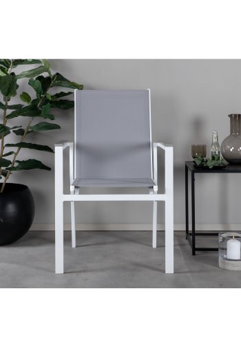 VENTURE DESIGN Parma havestol, m. armln - gr aintwood, gr textilene og hvid aluminium