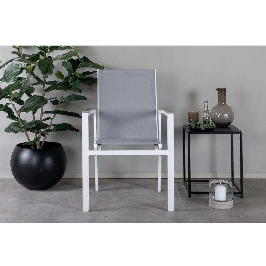 VENTURE DESIGN Parma havestol, m. armln - gr aintwood, gr textilene og hvid aluminium