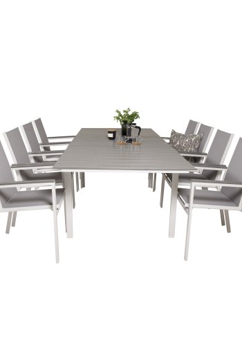 VENTURE DESIGN Parma havestol, m. armln - gr aintwood, gr textilene og hvid aluminium