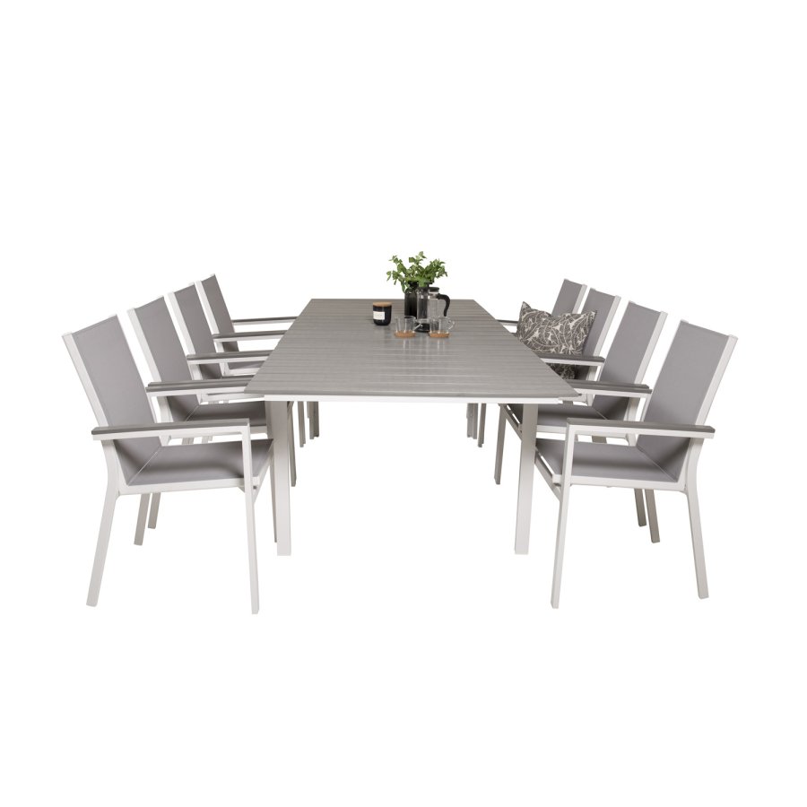 VENTURE DESIGN Parma havestol, m. armln - gr aintwood, gr textilene og hvid aluminium