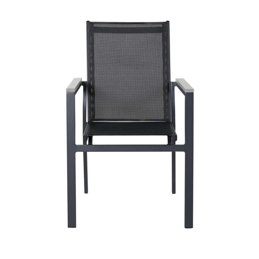 VENTURE DESIGN Parma havestol, m. armln - gr aintwood, sort textilene og aluminium