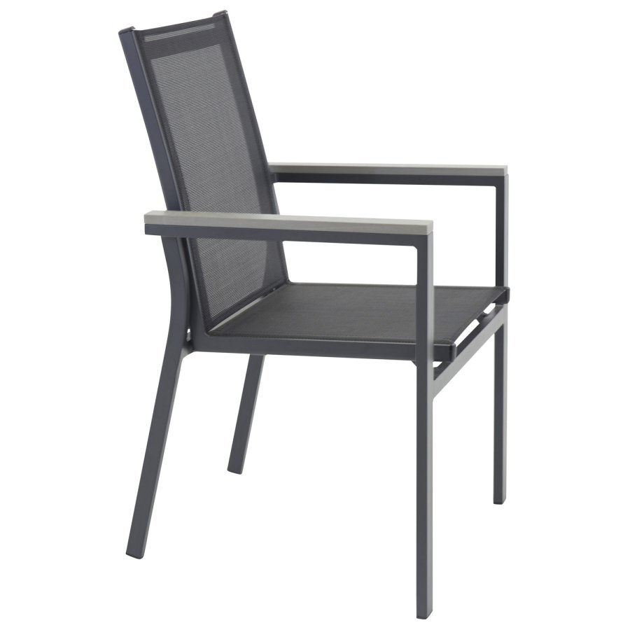 VENTURE DESIGN Parma havestol, m. armln - gr aintwood, sort textilene og aluminium