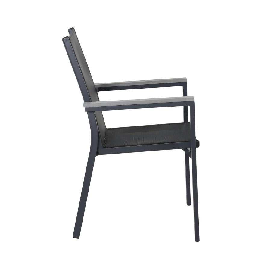 VENTURE DESIGN Parma havestol, m. armln - gr aintwood, sort textilene og aluminium