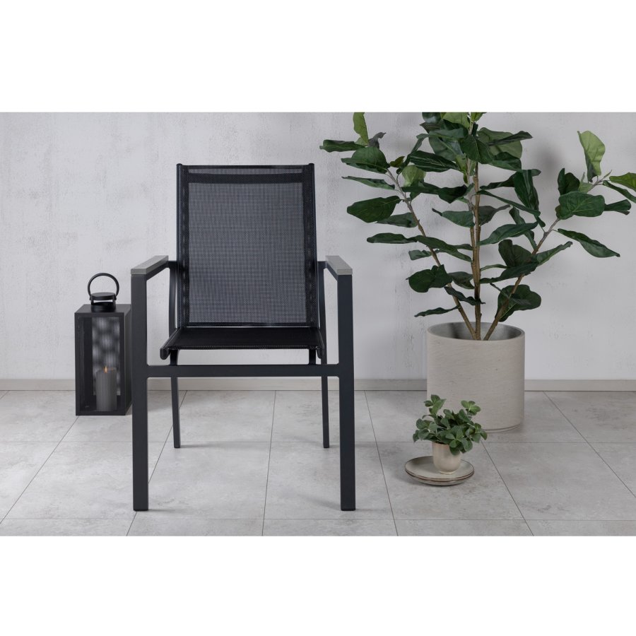 VENTURE DESIGN Parma havestol, m. armln - gr aintwood, sort textilene og aluminium