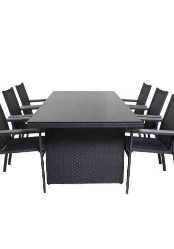 VENTURE DESIGN Parma havestol, m. armln - gr aintwood, sort textilene og aluminium