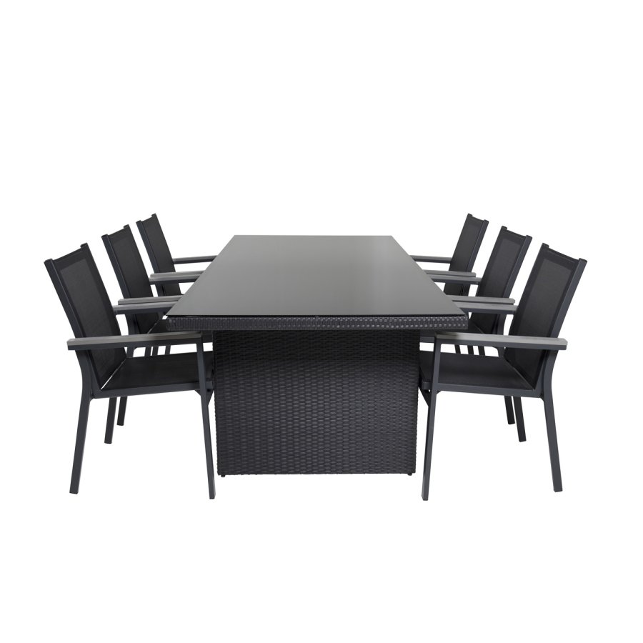 VENTURE DESIGN Parma havestol, m. armln - gr aintwood, sort textilene og aluminium