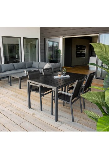 VENTURE DESIGN Parma havestol, m. armln - gr aintwood, sort textilene og aluminium