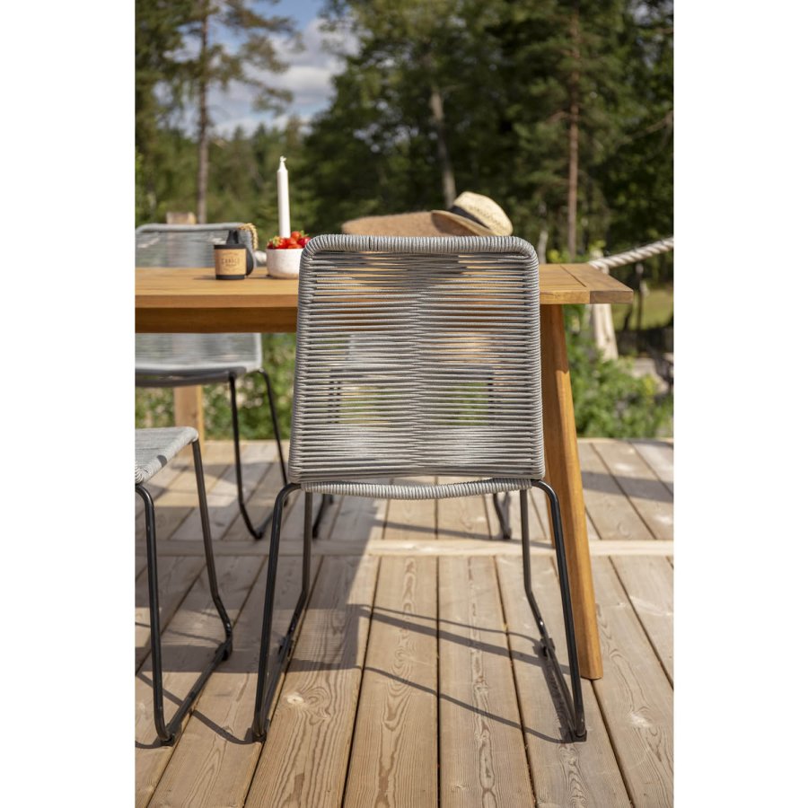 VENTURE DESIGN Lindos havestol - gr polyester reb, sort aluminium og stl