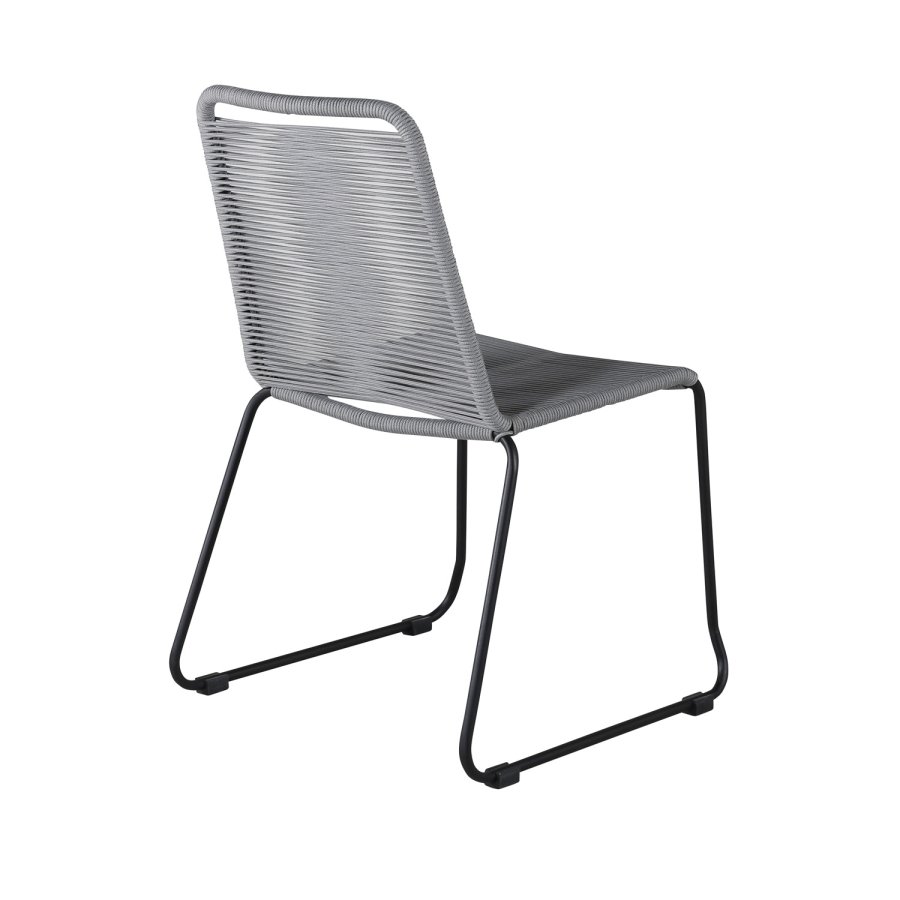 VENTURE DESIGN Lindos havestol - gr polyester reb, sort aluminium og stl