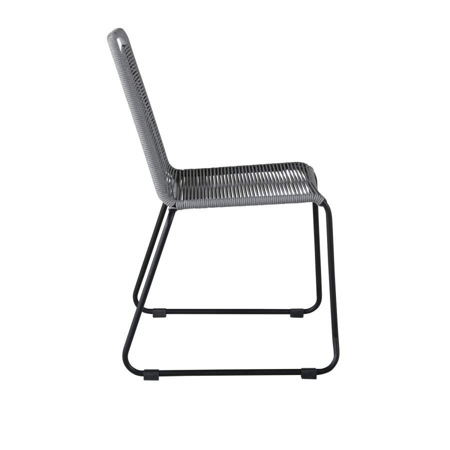 VENTURE DESIGN Lindos havestol - gr polyester reb, sort aluminium og stl