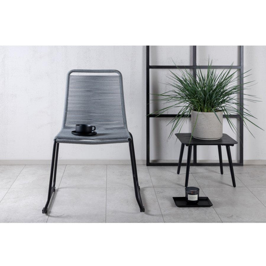 VENTURE DESIGN Lindos havestol - gr polyester reb, sort aluminium og stl