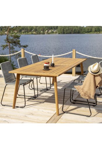 VENTURE DESIGN Lindos havestol - gr polyester reb, sort aluminium og stl