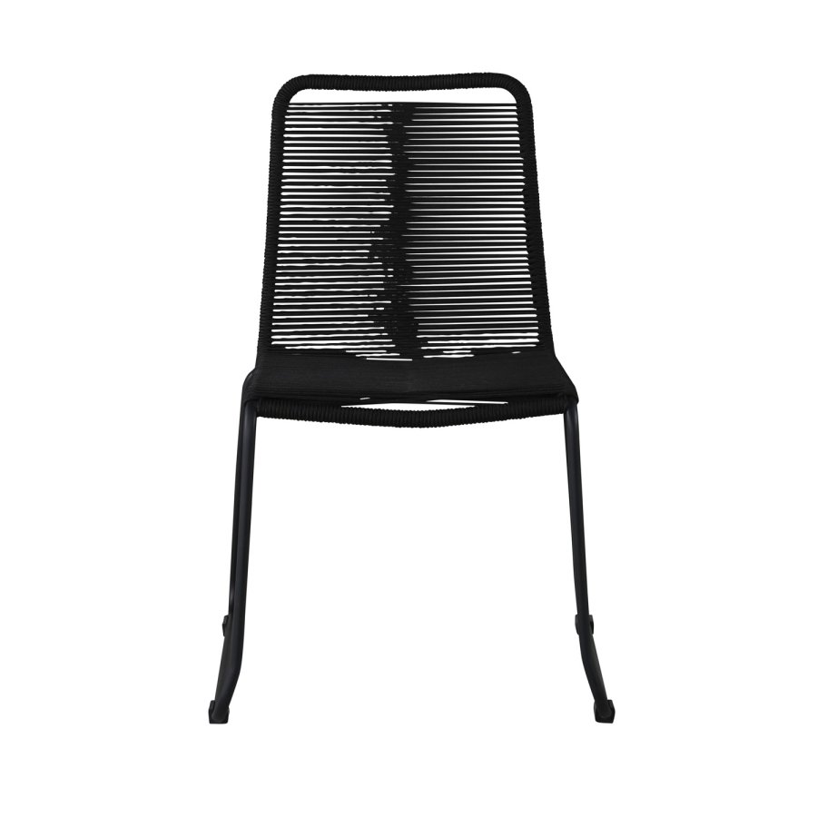 VENTURE DESIGN Lindos havestol - sort polyester reb og sort stl