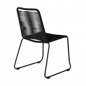 VENTURE DESIGN Lindos havestol - sort polyester reb og sort stl