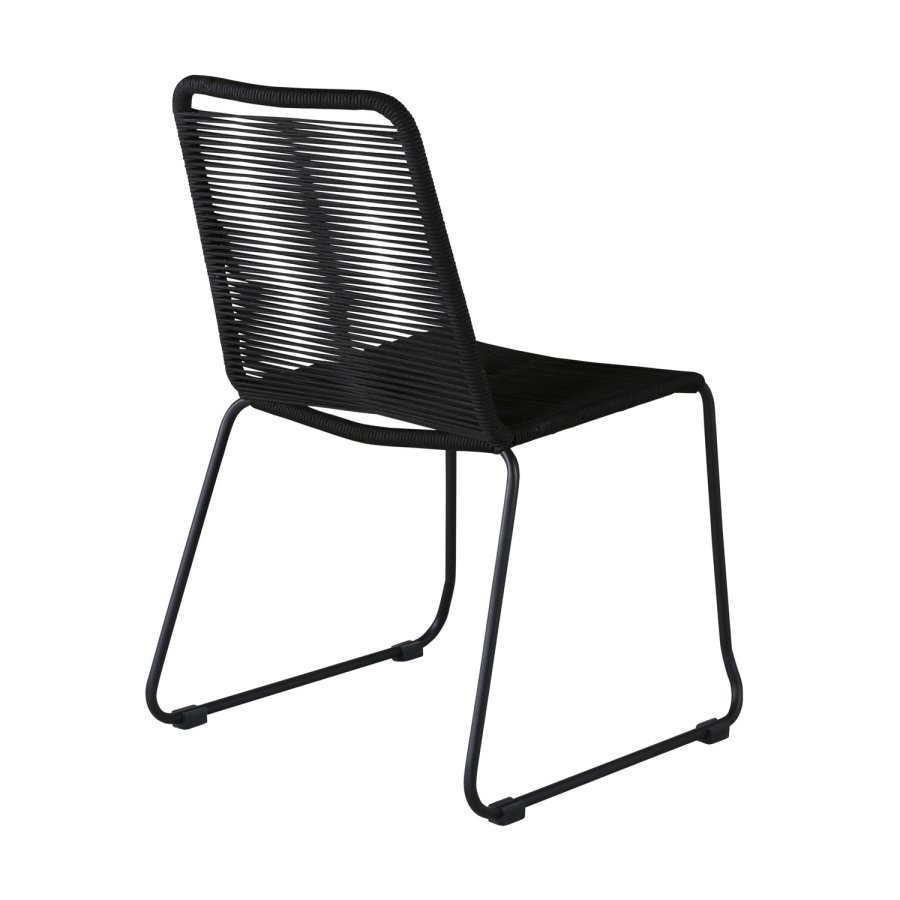 VENTURE DESIGN Lindos havestol - sort polyester reb og sort stl