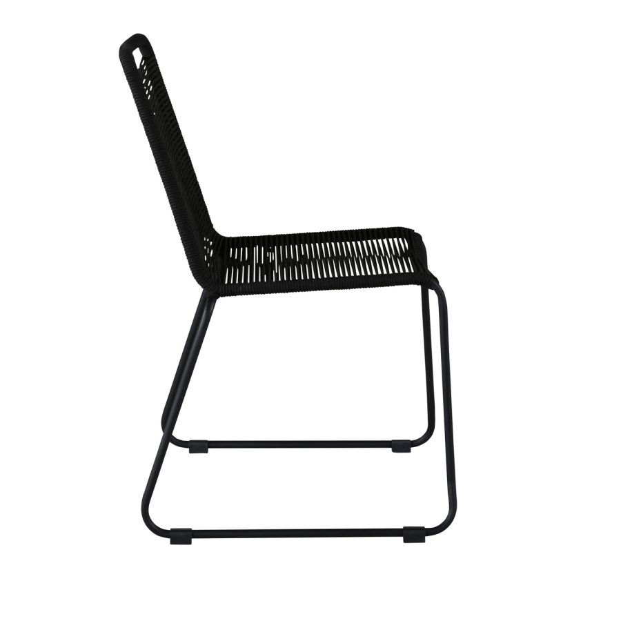 VENTURE DESIGN Lindos havestol - sort polyester reb og sort stl