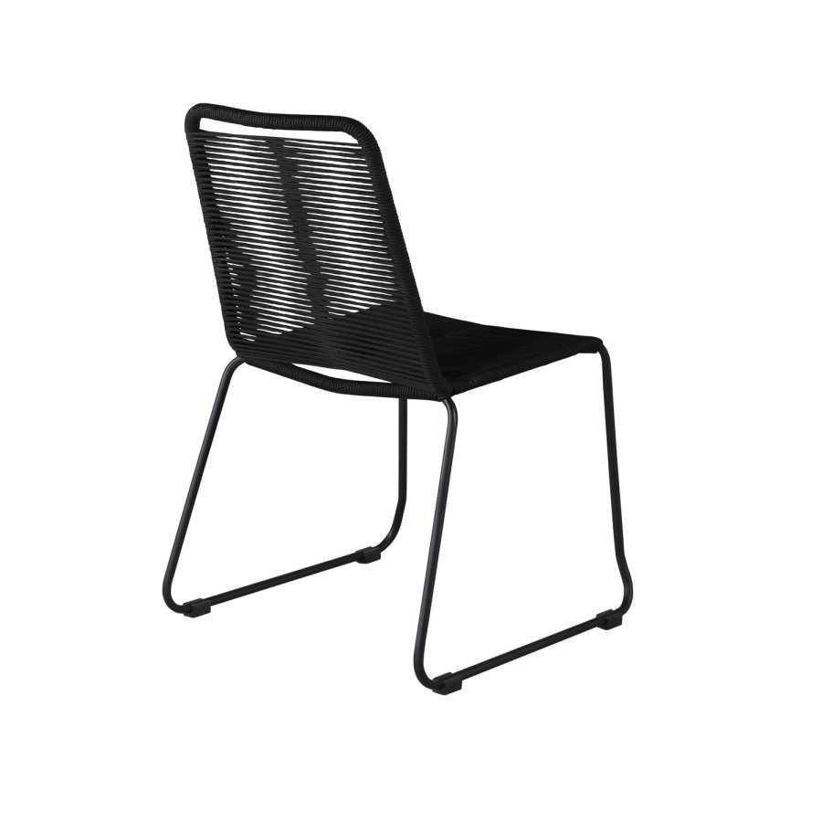 VENTURE DESIGN Lindos havestol - sort polyester reb og sort stl