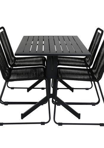 VENTURE DESIGN Lindos havestol - sort polyester reb og sort stl