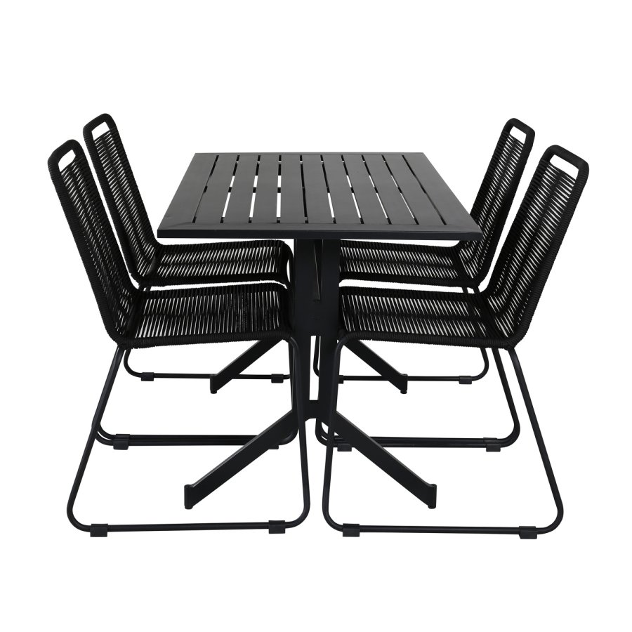 VENTURE DESIGN Lindos havestol - sort polyester reb og sort stl