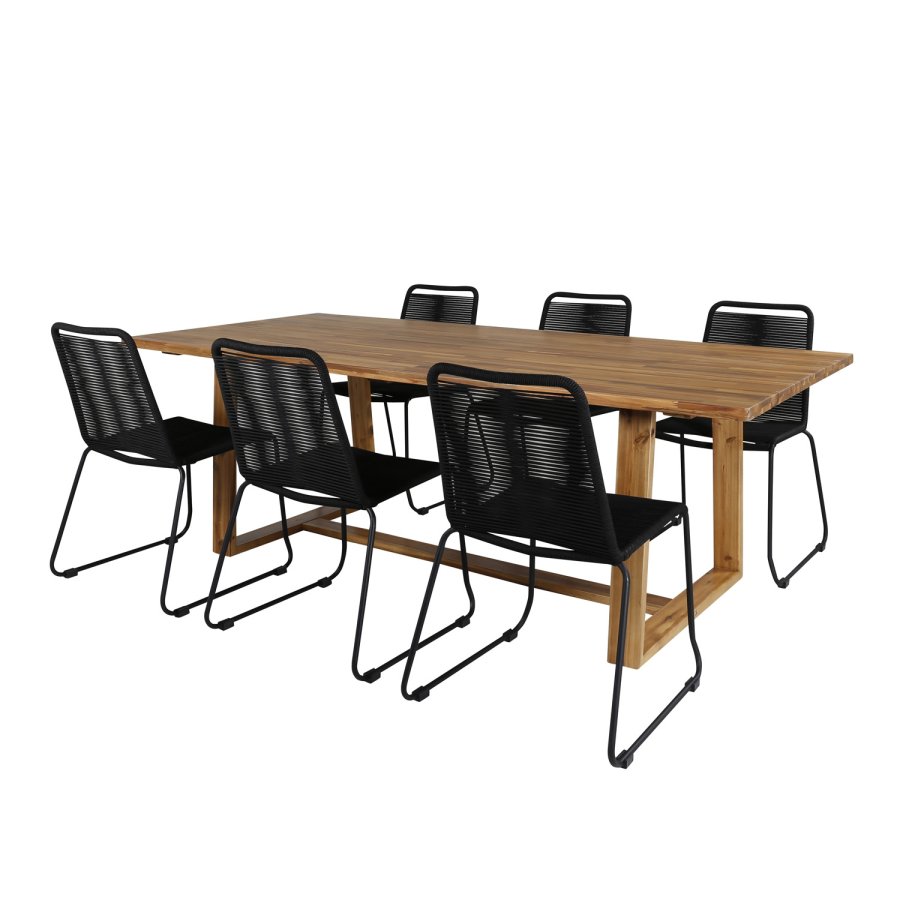 VENTURE DESIGN Lindos havestol - sort polyester reb og sort stl