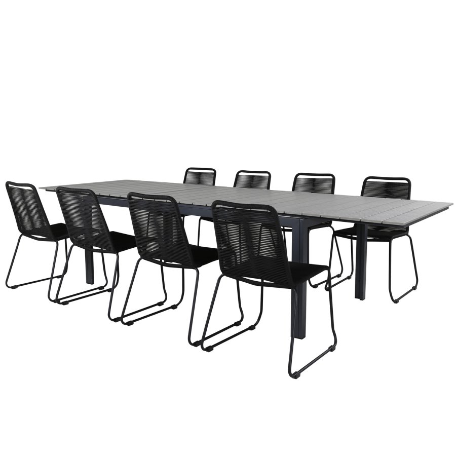 VENTURE DESIGN Lindos havestol - sort polyester reb og sort stl