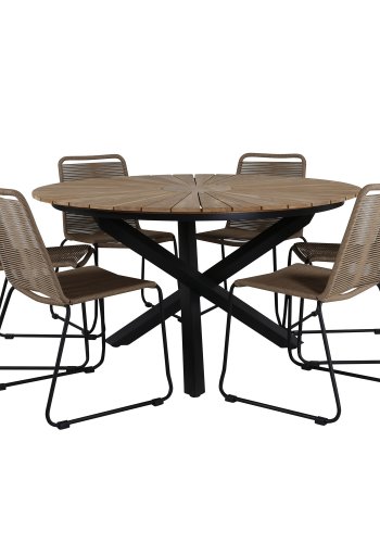 VENTURE DESIGN Lindos havestol - beige polyester reb og sort stl