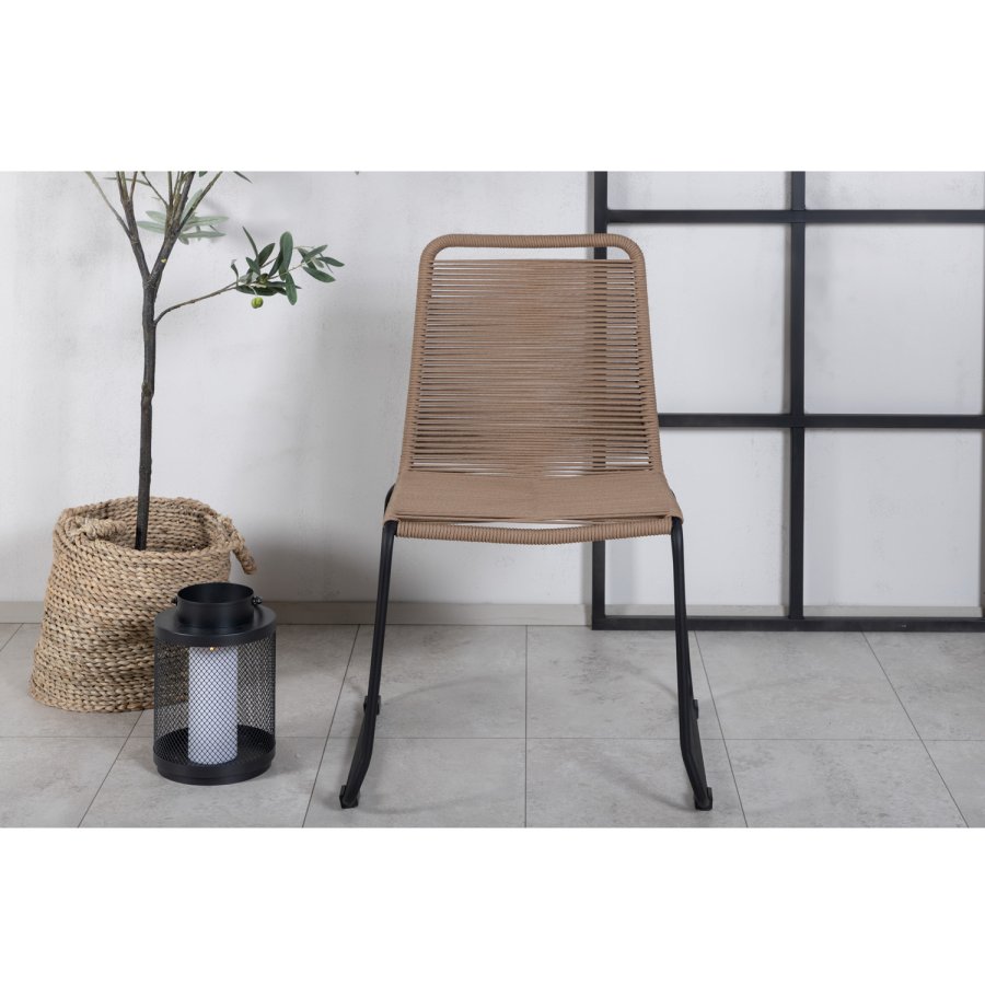 VENTURE DESIGN Lindos havestol - beige polyester reb og sort stl