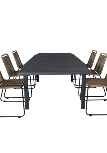 VENTURE DESIGN Lindos havestol - beige polyester reb og sort stl