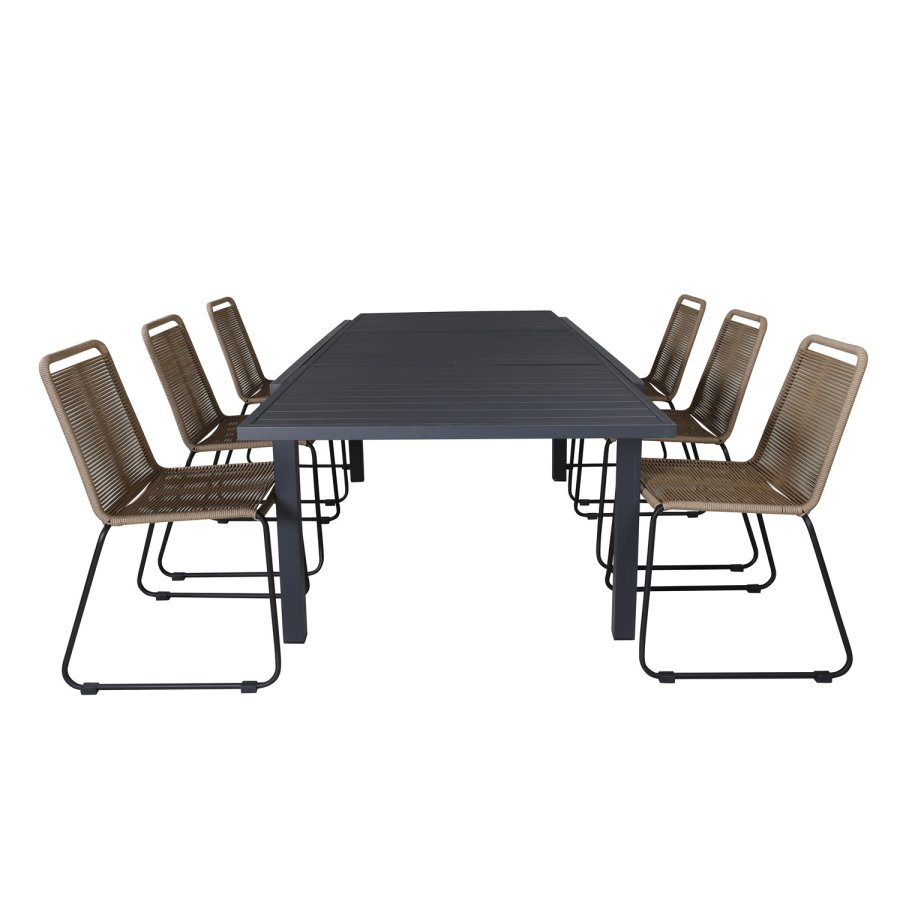 VENTURE DESIGN Lindos havestol - beige polyester reb og sort stl