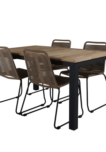 VENTURE DESIGN Lindos havestol - beige polyester reb og sort stl