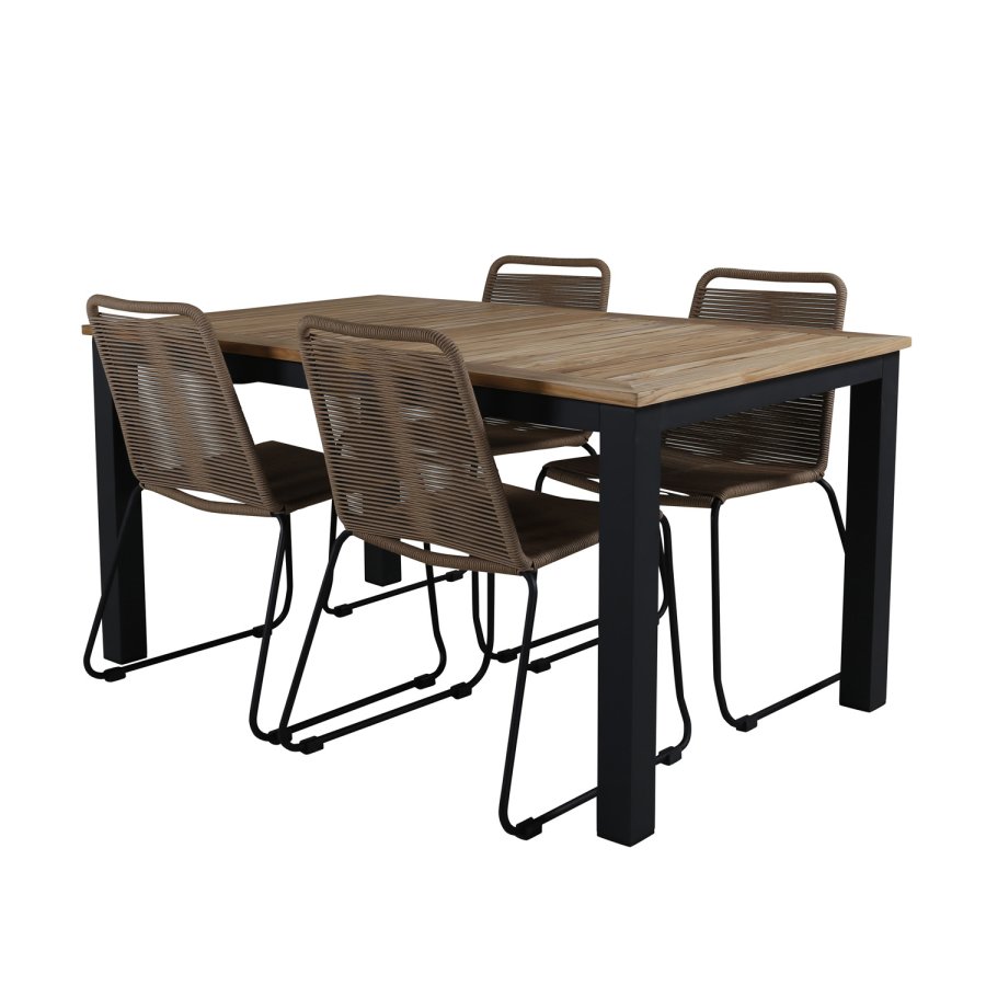 VENTURE DESIGN Lindos havestol - beige polyester reb og sort stl