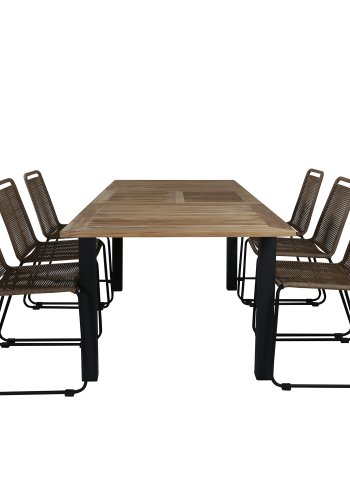 VENTURE DESIGN Lindos havestol - beige polyester reb og sort stl