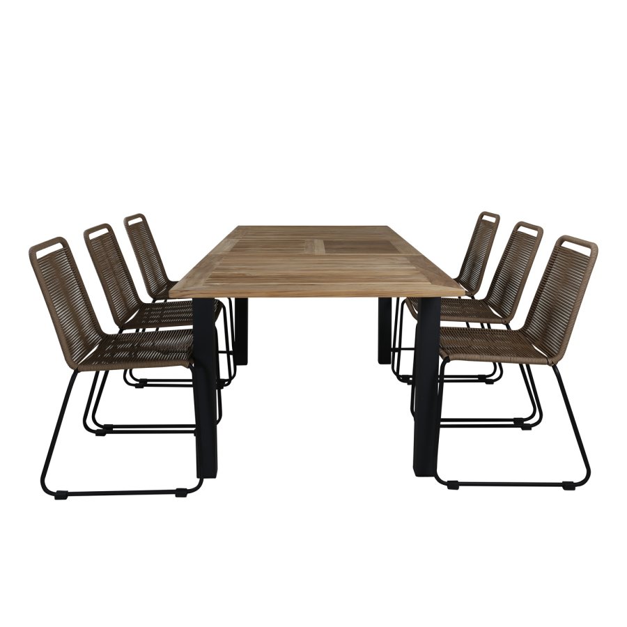 VENTURE DESIGN Lindos havestol - beige polyester reb og sort stl