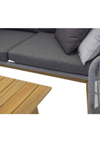 VENTURE DESIGN Chania havest - natur akacietr og gr aluminium 