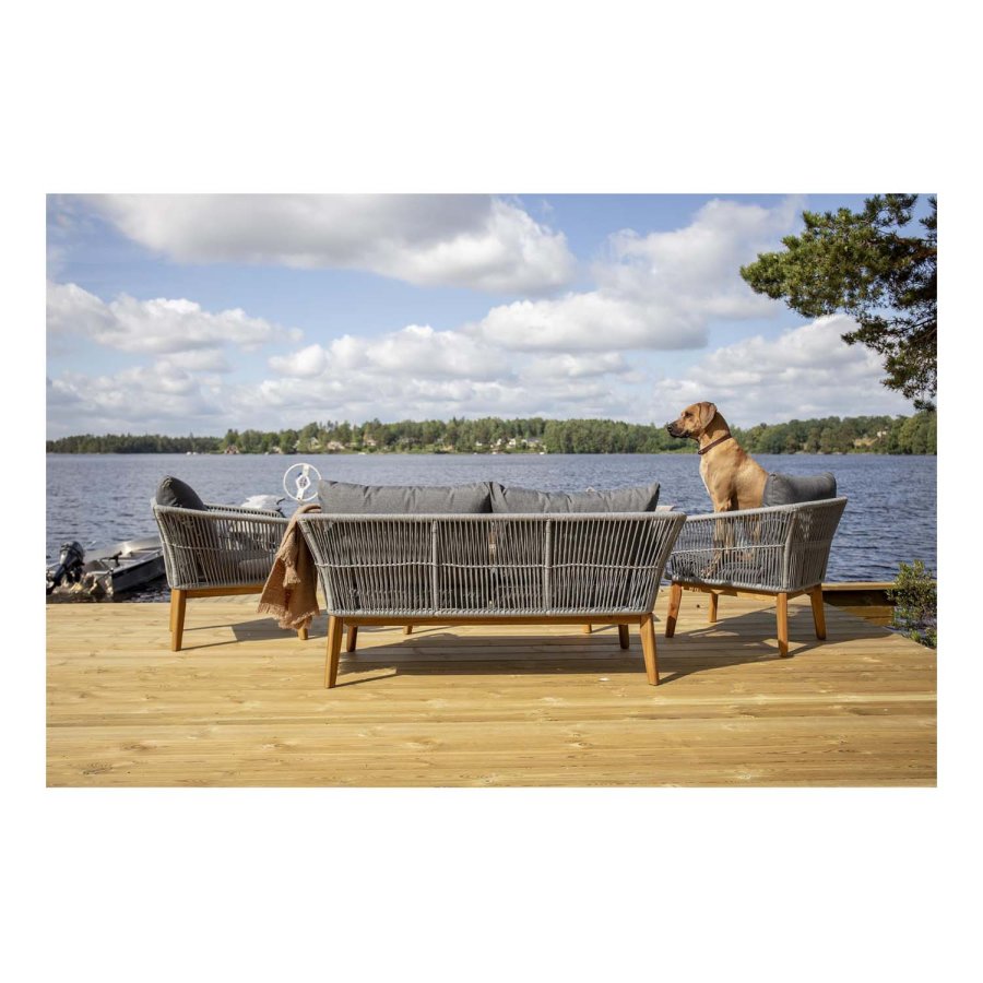 VENTURE DESIGN Chania havest - natur akacietr og gr aluminium 