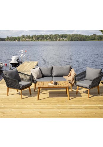 VENTURE DESIGN Chania havest - natur akacietr og sort stl