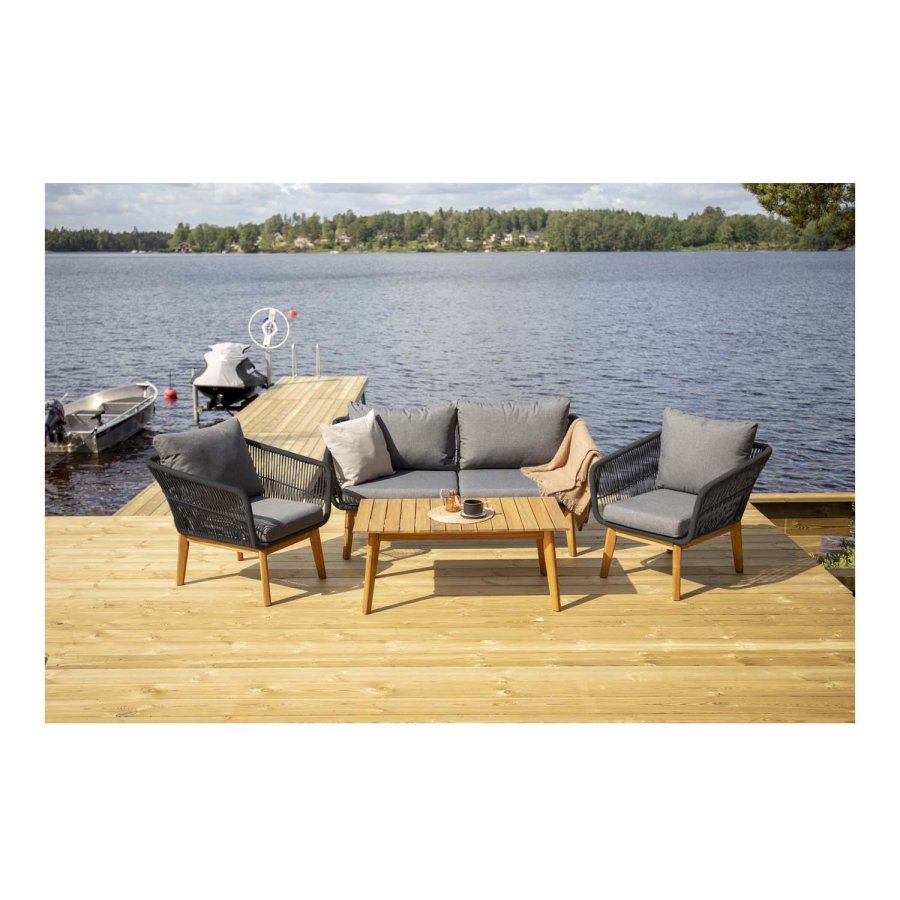 VENTURE DESIGN Chania havest - natur akacietr og sort stl