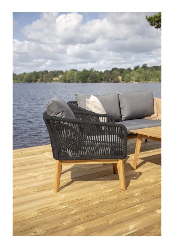 VENTURE DESIGN Chania havest - natur akacietr og sort stl