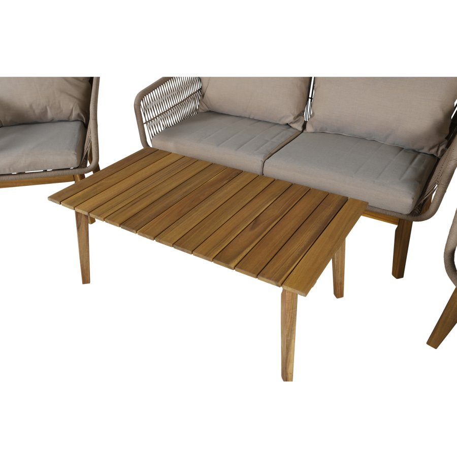 VENTURE DESIGN Chania sofast, m. brune hynder - brun reb, akacietr og stl